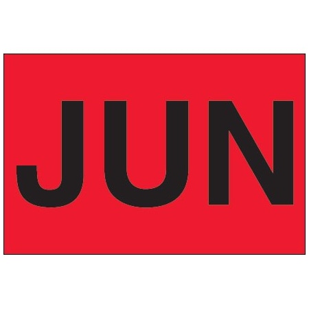 Bsc Preferred 2 x 3'' - ''JUN'' Fluorescent Red Months of the Year Labels BUY00021174